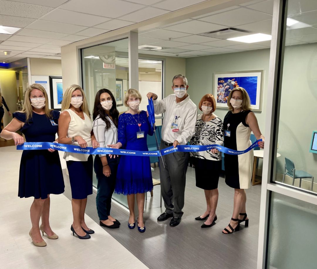 Sarasota Memorial Hospital staff opening the pediatric waiting room.