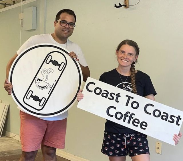 Coast To Coast Coffee owners Patrick Robinson and Gabrielle Banik.