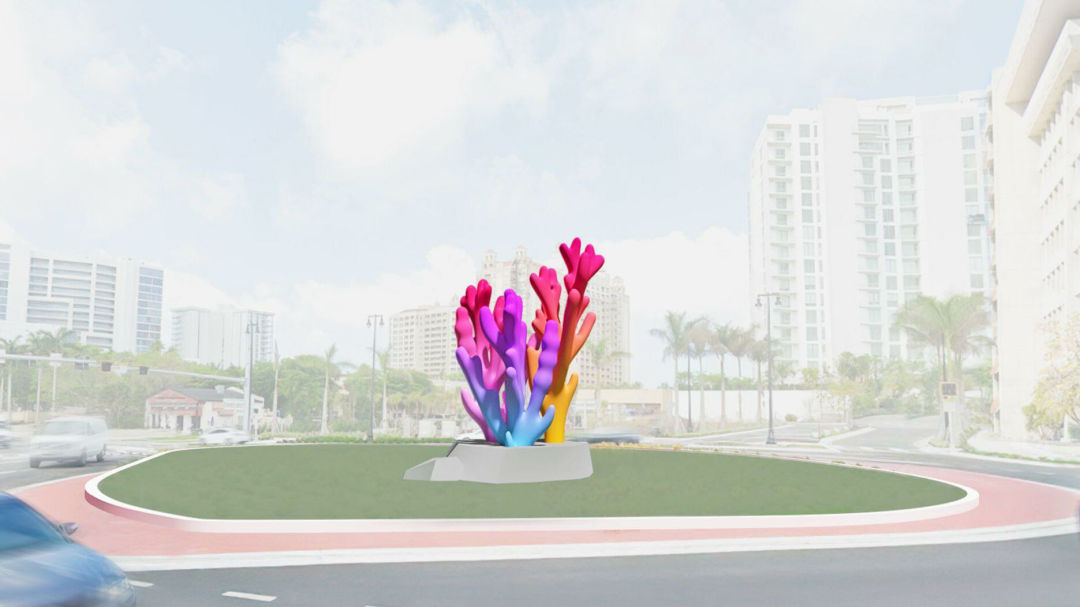 Rendering of the public art piece, a large coral, that the Art Committee voted to recommend to the City of Sarasota.