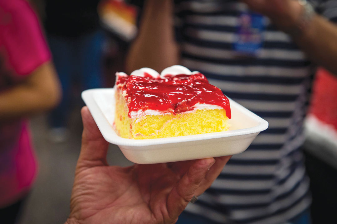 In Pasadena, a Strawberry Shortcake the Size of a House Is Sliced Up