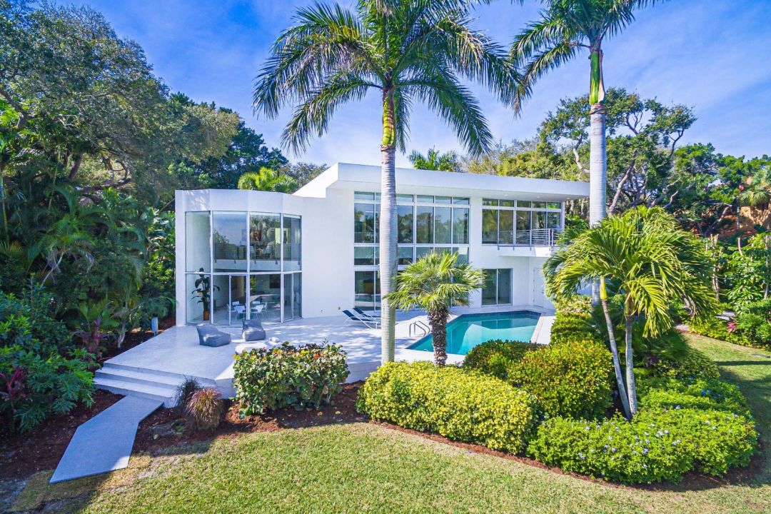 Siesta Key home backyard with pool