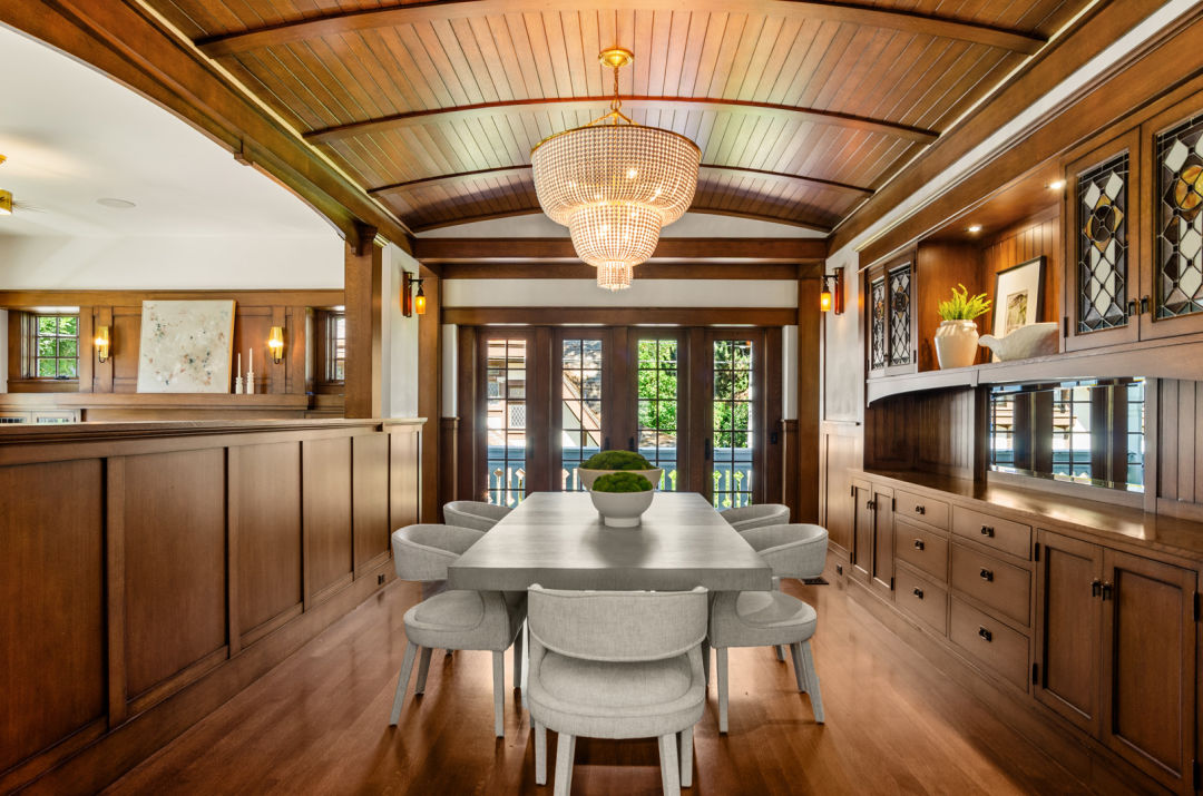 The dining room of the Emil Schact house.