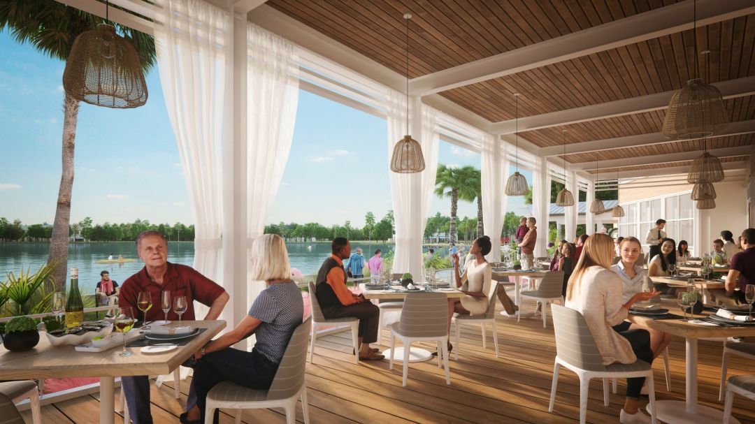 Rendering of The Banyan Tree restaurant in Downtown Wellen