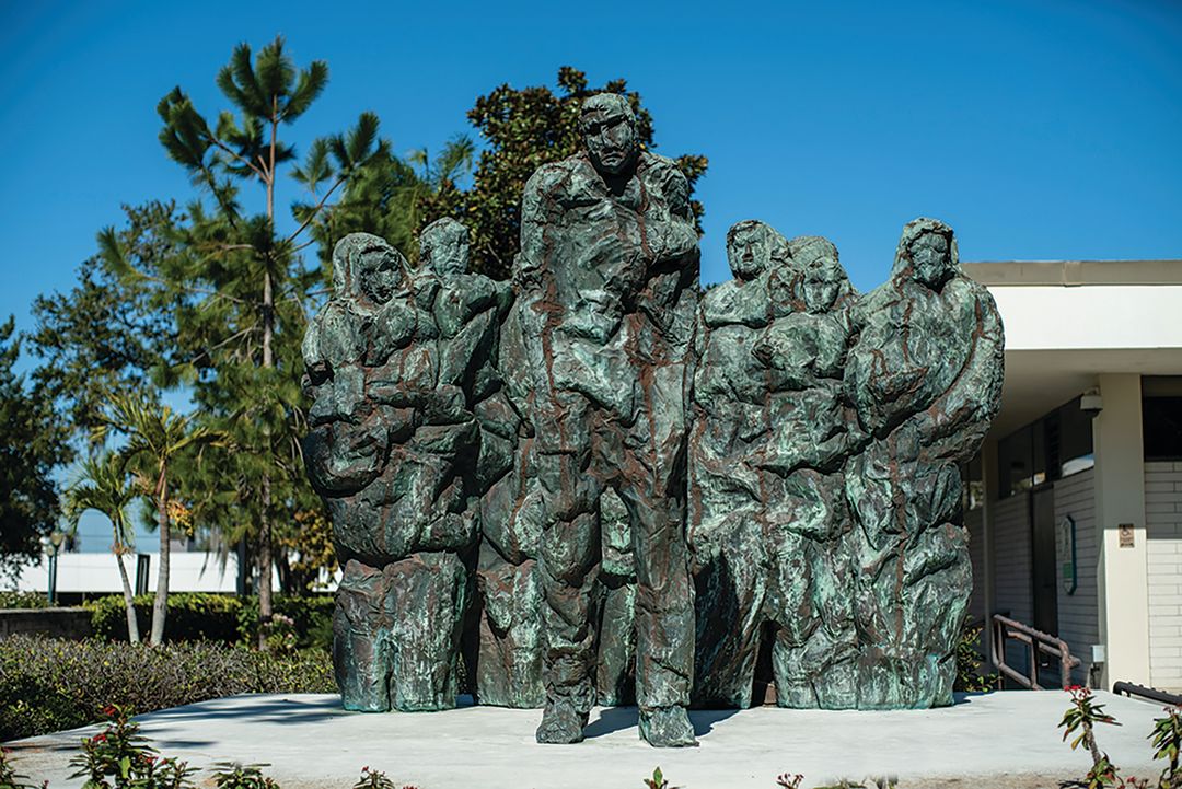 Nobody's Listening, by Jack Cartlidge, stands at Sarasota's City Hall and has been part of the city's art collection since 1967.