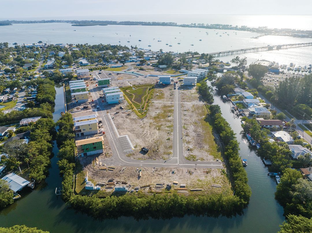 Hunters Point spans 18.7 acres and is surrounded on three sides by a canal that connects to the Intracoastal Waterway.