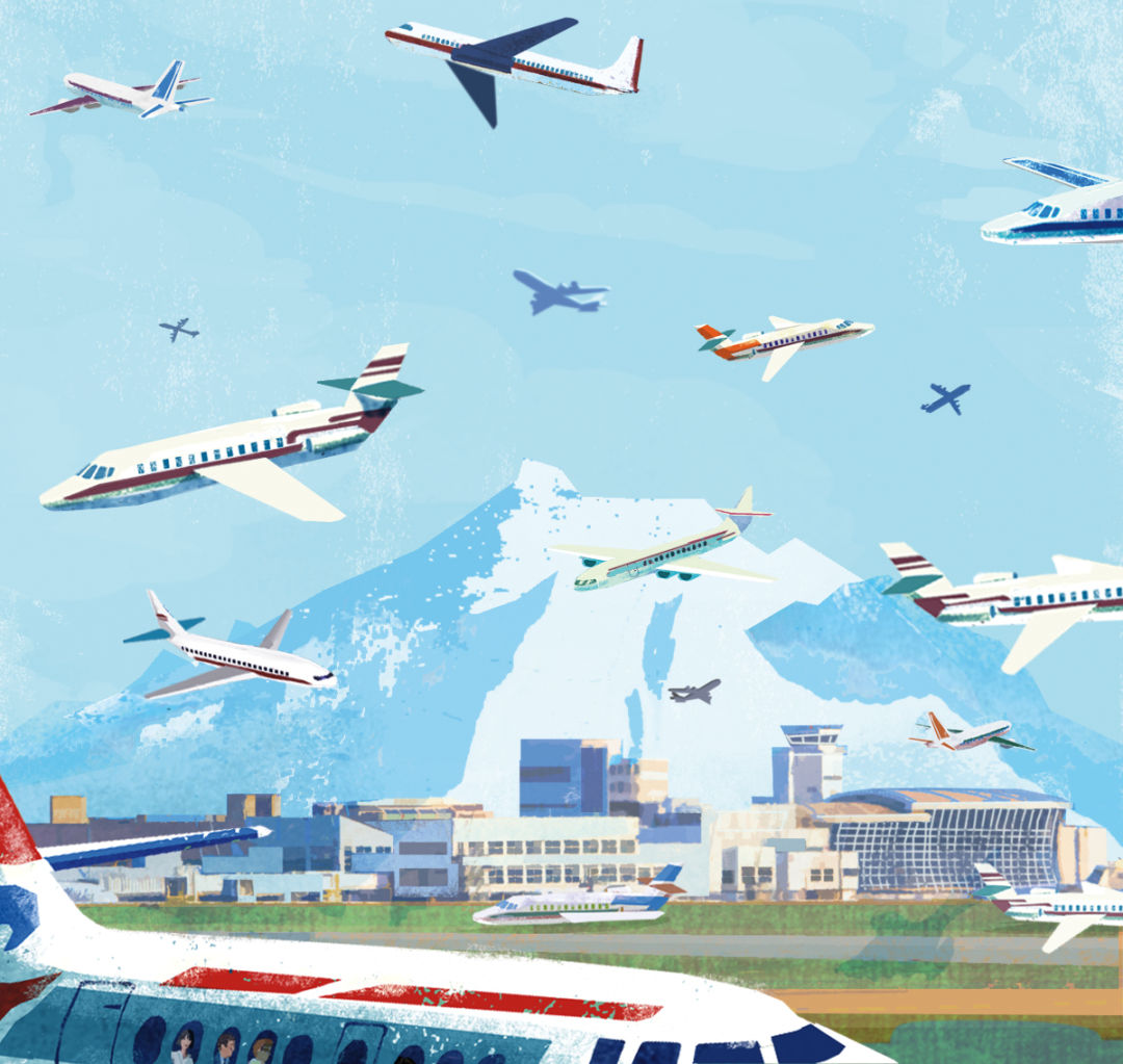 Interior illustration airport eva va zquez mg9ner