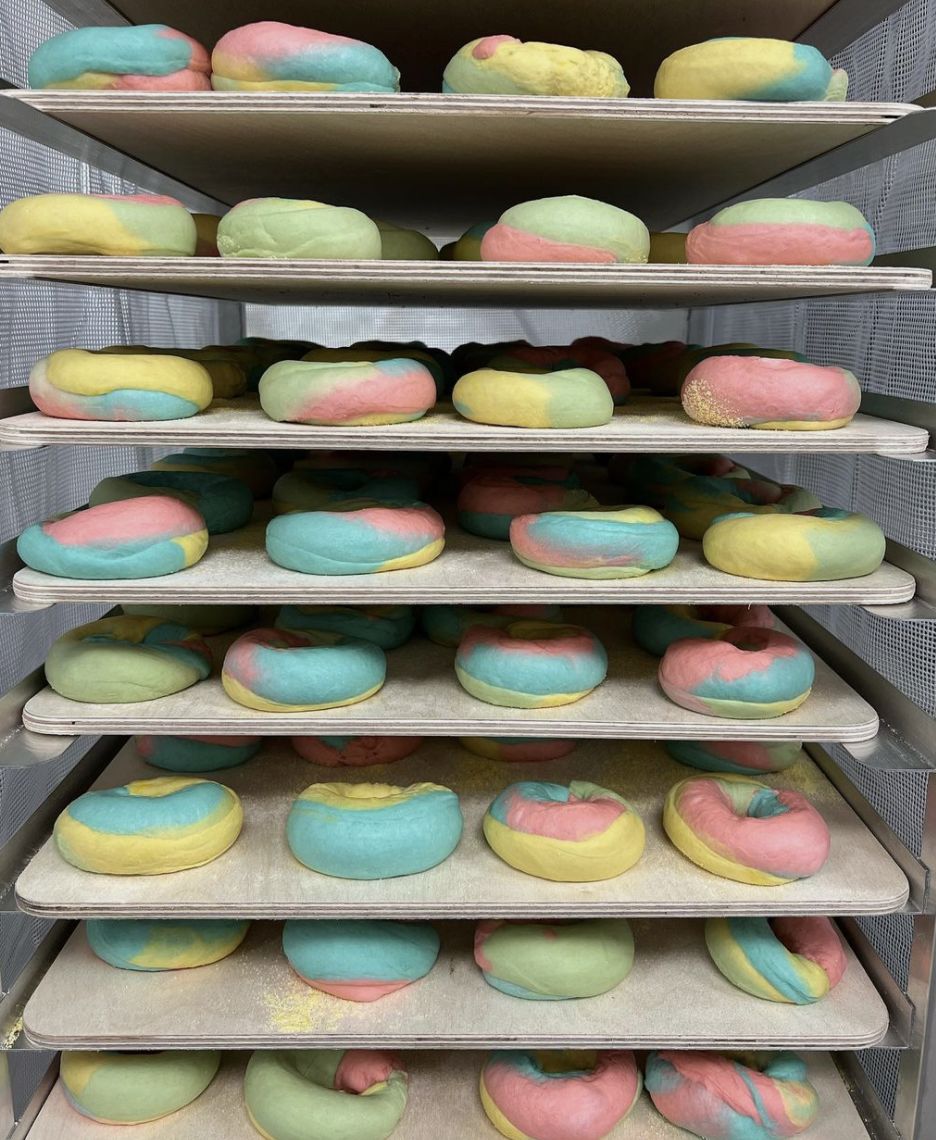 Rainbow bagels