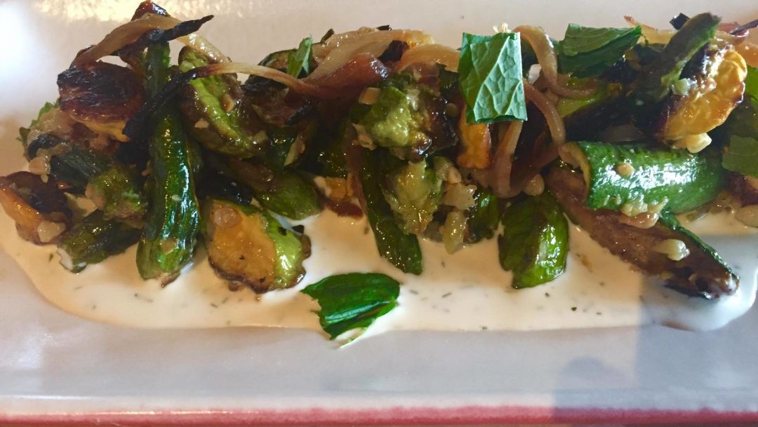 Zucchini in lemon foam side dish ql7u63