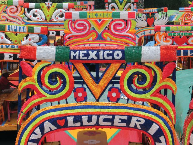 Xochimilco colorful boats pqba48