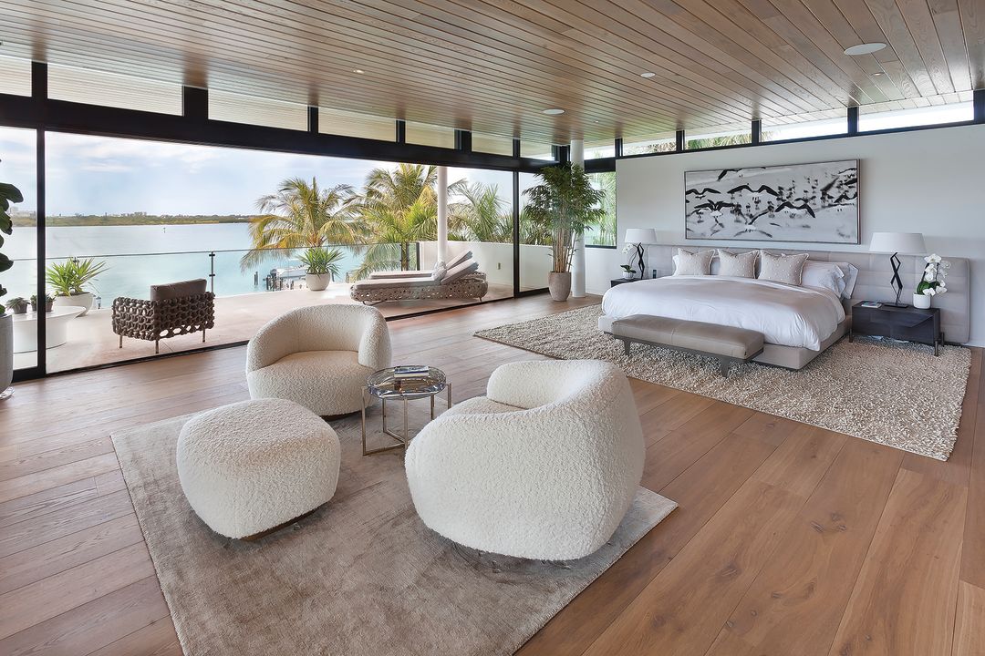 Wood floors and ceilings give the home an amber glow.