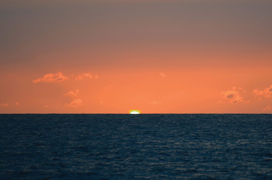 A flash of green at sunset