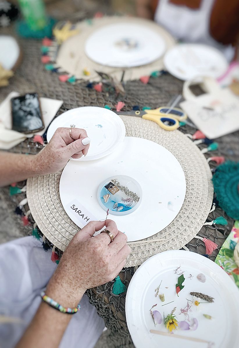 A student works on her ornament.