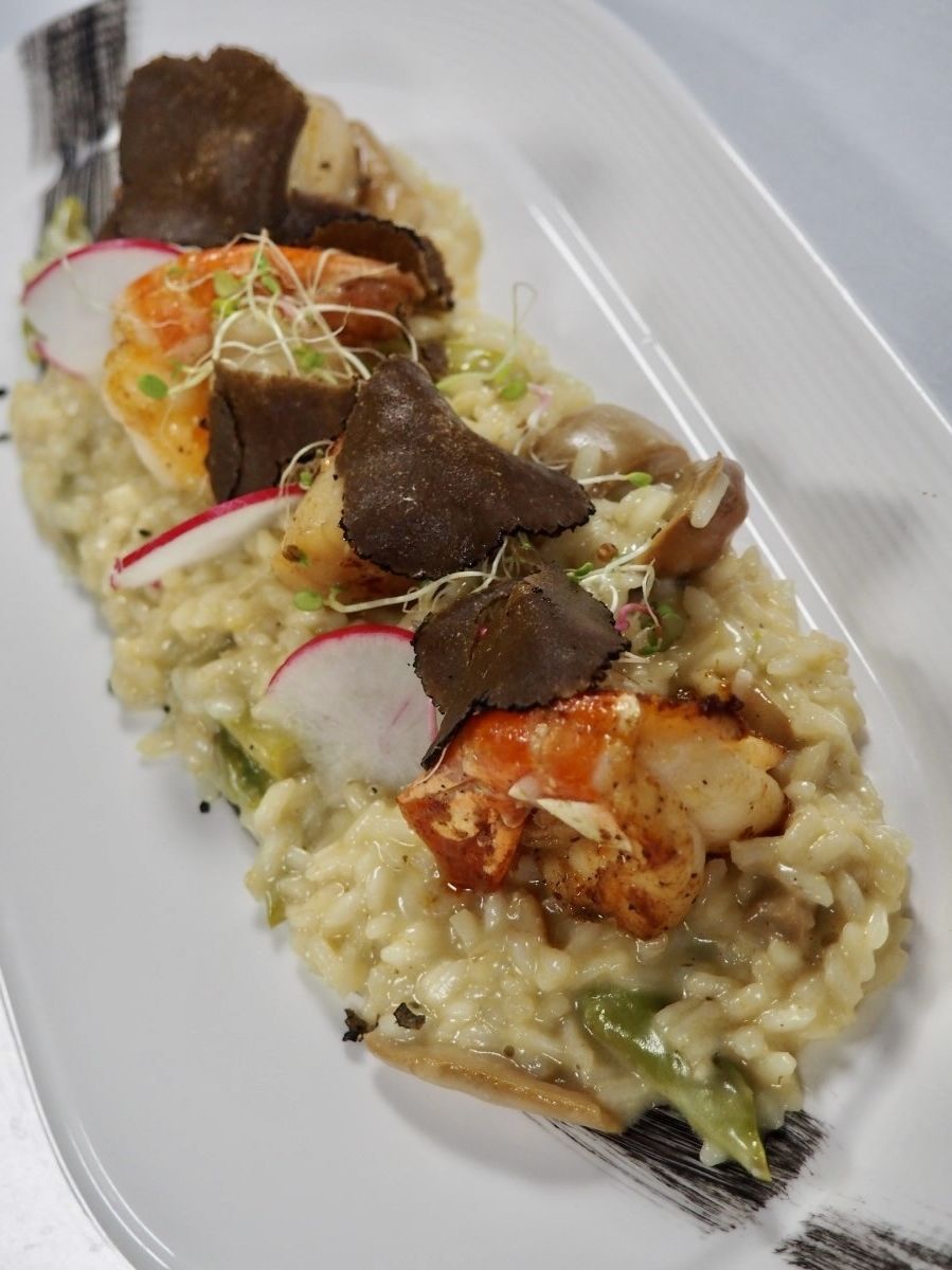 Shrimp and Scallop truffle risotto at Fiorella Italian Bistro.