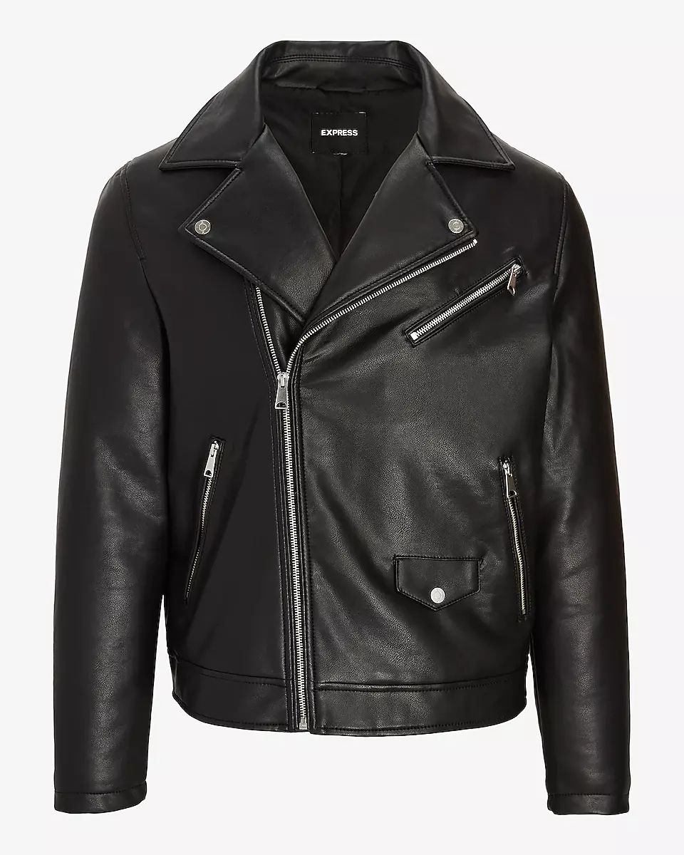 Karl Lagerfeld Paris Women's Mixed-Media Faux-Leather Dress - Macy's