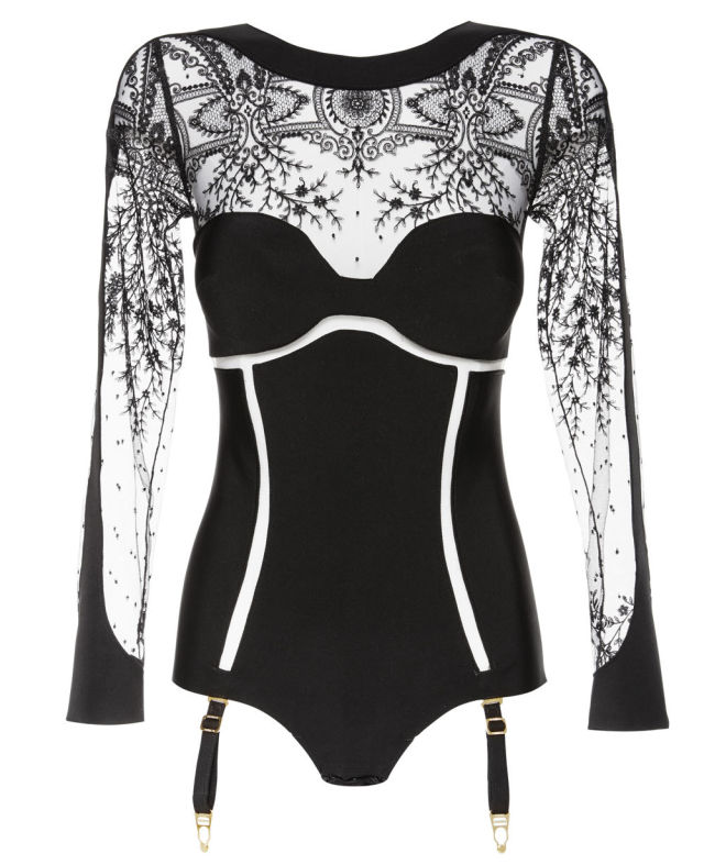 La Perla Woman's Classic Black Body | High Quality La Perla Lace Body |  Intricate La Perla Black Lace Body