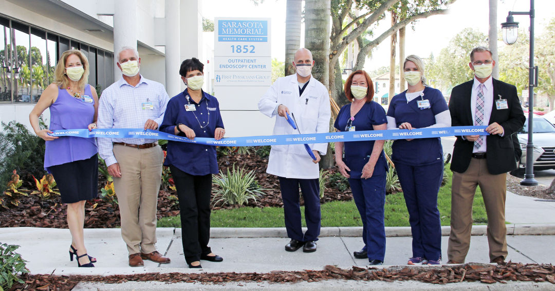 The ribbon-cutting for Sarasota Memorial's new outpatient endoscopy center.