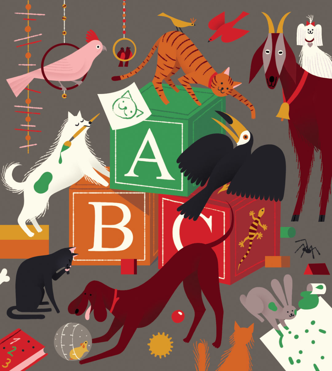 Pomo 0217 pets abc blocks animals illustration y4pmbi