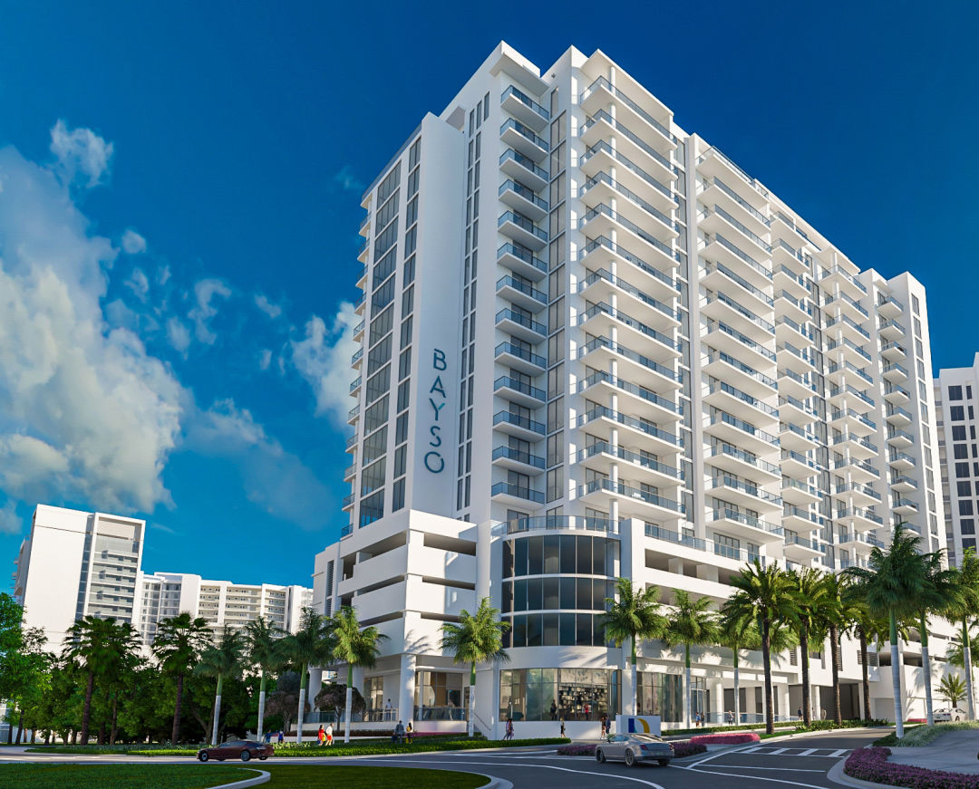 Rendering of the Bayso, a high-rise luxury condo tower on the Quay in Sarasota.