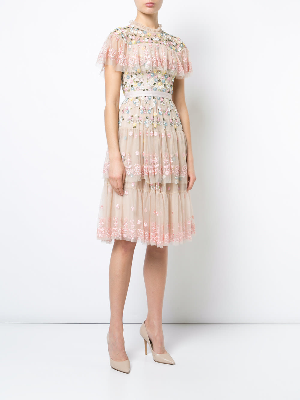 Needle thread floral embroidered shift dress courtesy farfetch s0xrwk