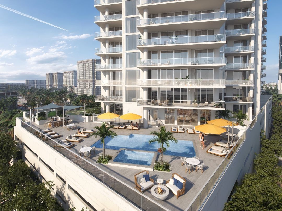 A rendering of the terrace at Bayso Sarasota.