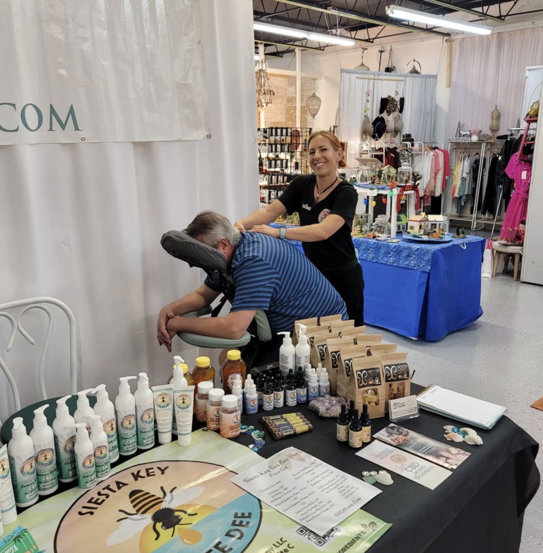 Sterling's products and CBD massage at The Bazaar on Apricot & Lime