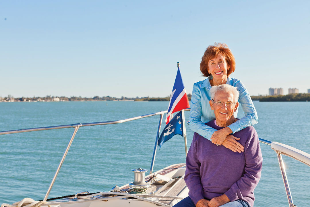 Marlene and Alex Lancaster aboard their yacht.