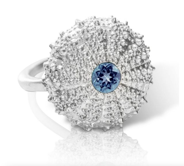 Gogo Ferguson's sea urchin ring with topaz, $195.