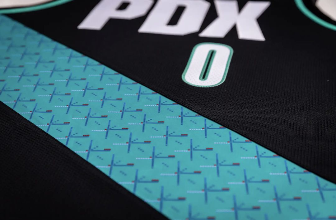 Portland Trail Blazers 2022 2023 Uniform Features Pdx Airport Carpet Monthly