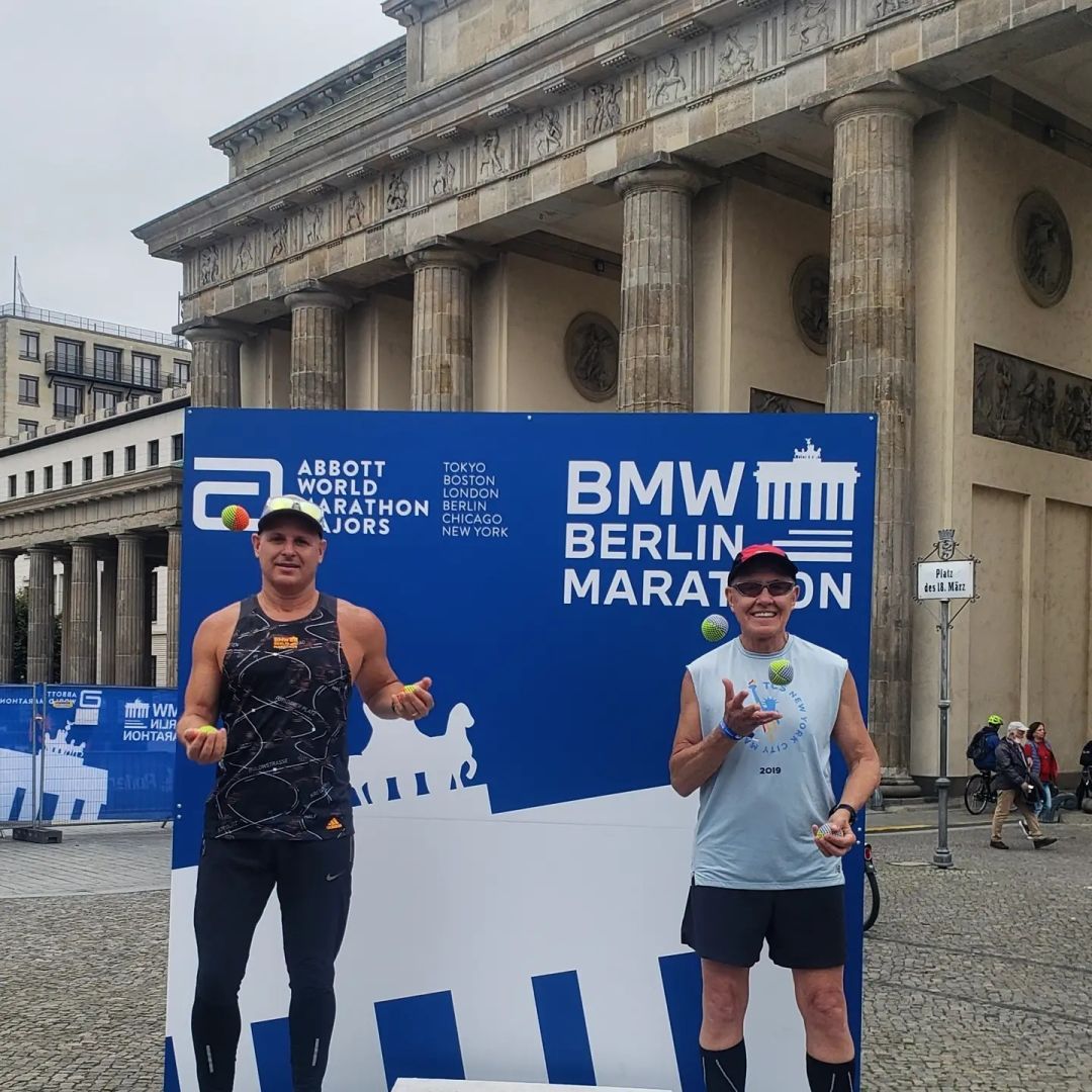 Jogglers Barak and his father Jack Hirschowitz competed in Berlin.