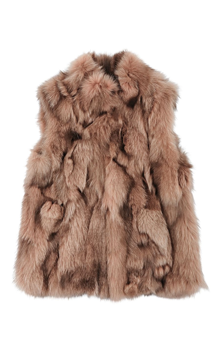 Barneys new york blush fox fur vest exh925