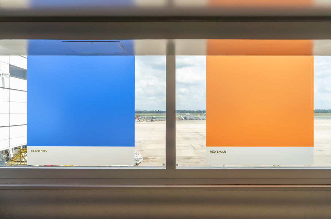 Vinyl shades of Space City and Red Sauce at the George Bush Intercontintental Airport.