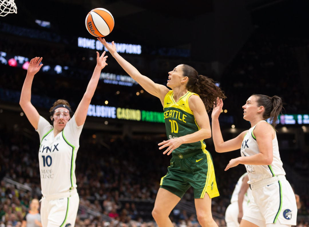 Breanna Stewart ties WNBA record, but Seattle Storm still lose Sue Bird's  final game 