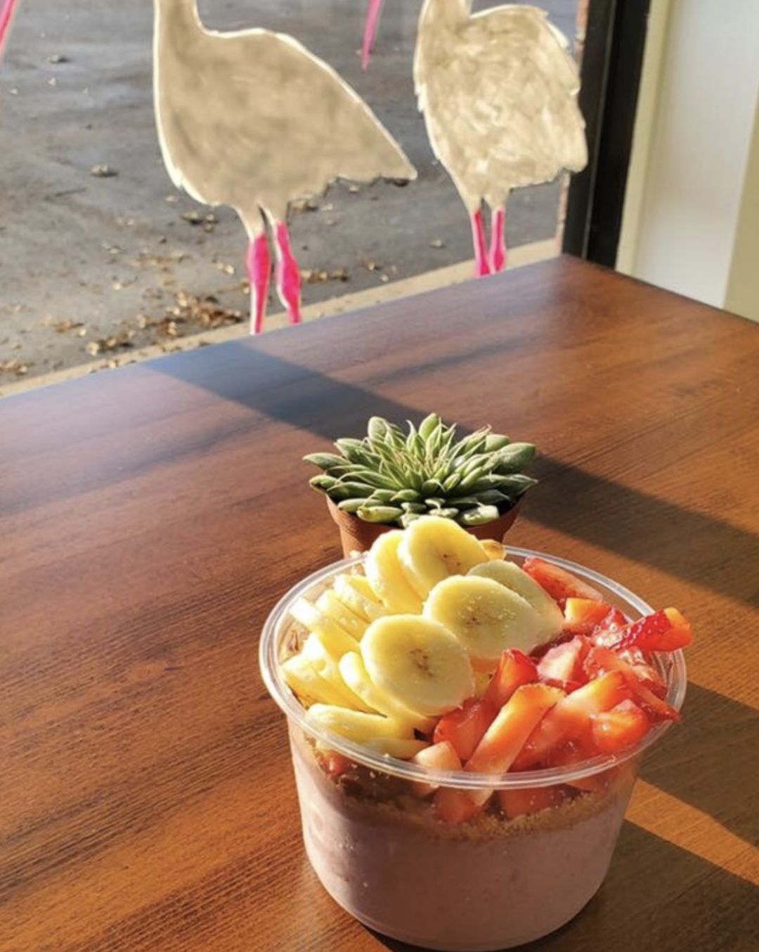 Açaí bowl at the shop's bar top