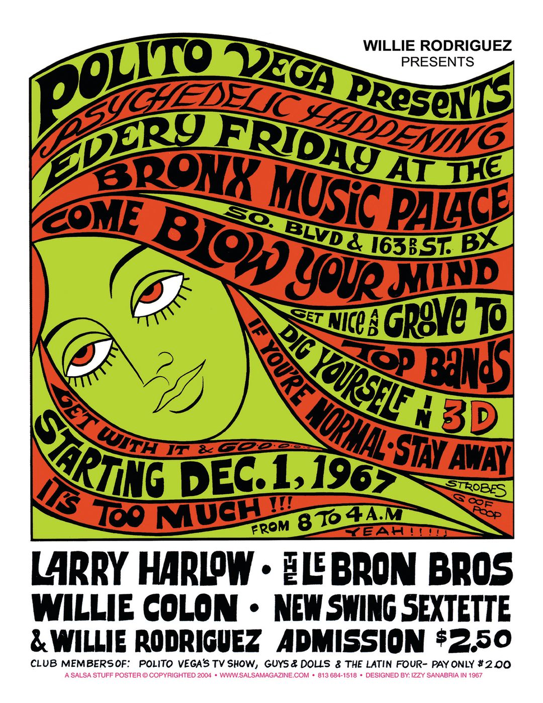 A 1967 concert poster designed by Sanábria