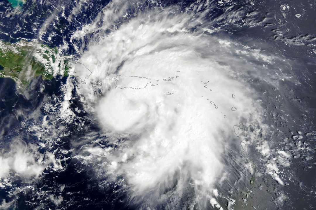 Hurricane Fiona moving over Puerto Rico