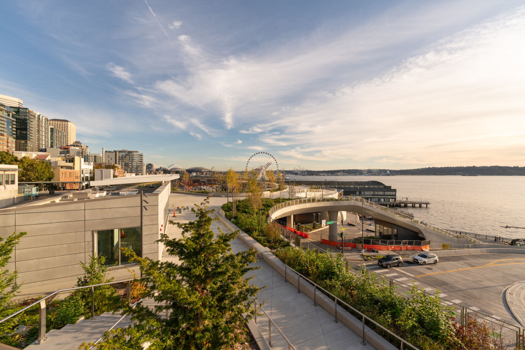 Seattle Waterfront's New Elevated Walkway Lastly Opens 1 View of Overlook Walk from MarketFront Credit CityofSeattle r1o2jn
