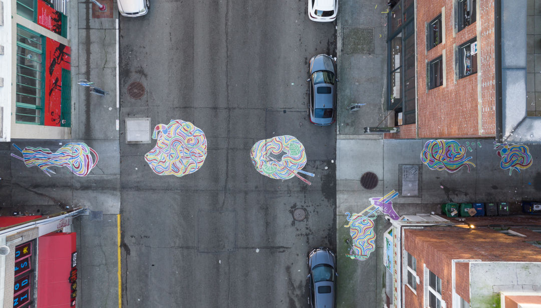 Giant Traffic Cone Art Installation in Seattle