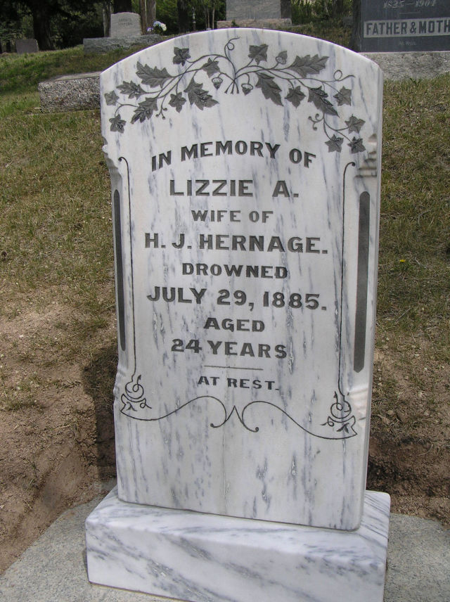 Lizzie hernage gravestone after c4y7qd