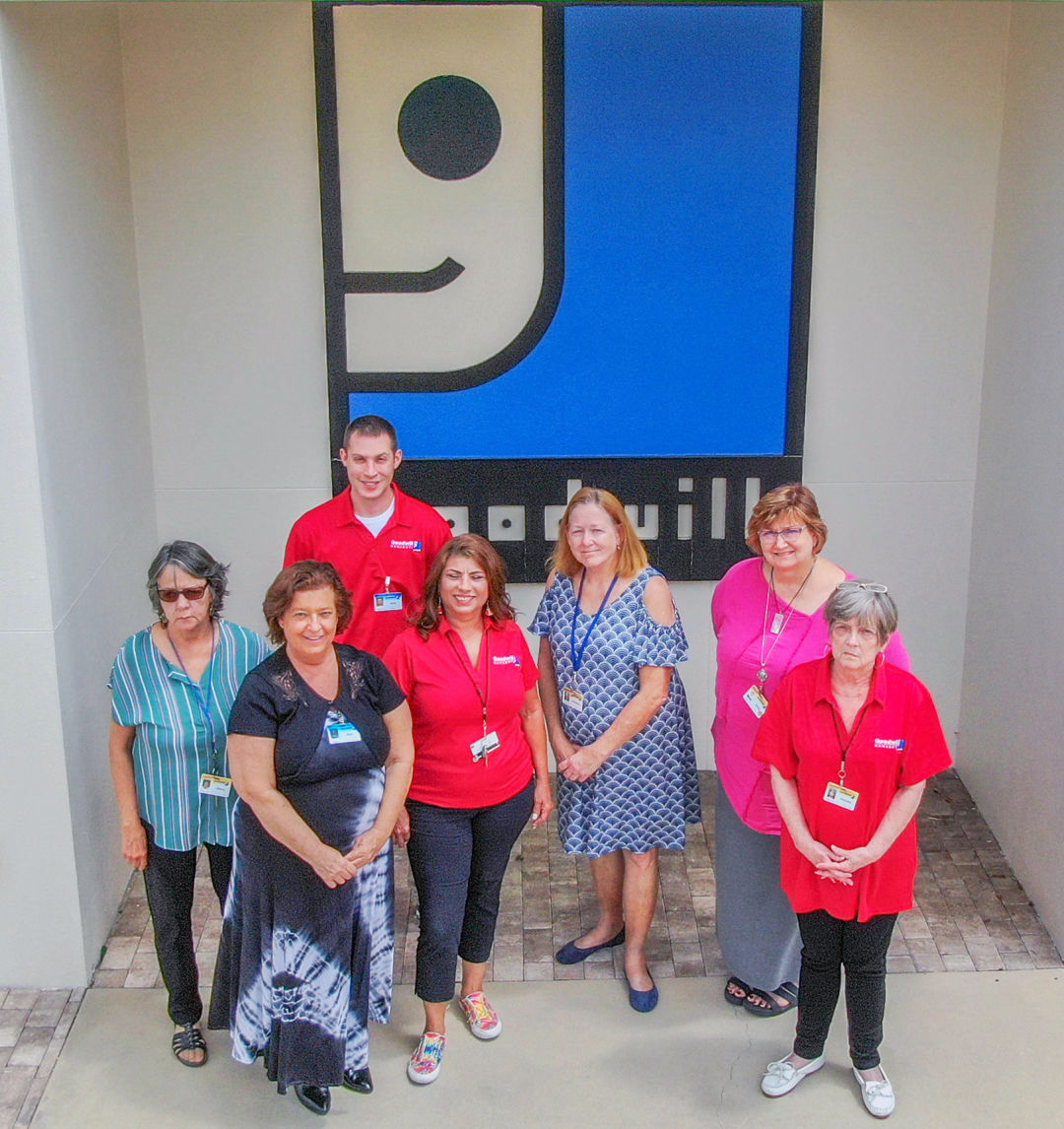 Goodwill Manasota GoodPartner Coaches (from l-r) Diana Olivieri, Ana Magadan, Josh Poling, Yolanda Garcia, Cathy Metcalfe, Dana Knuuti and Pamela Bavo