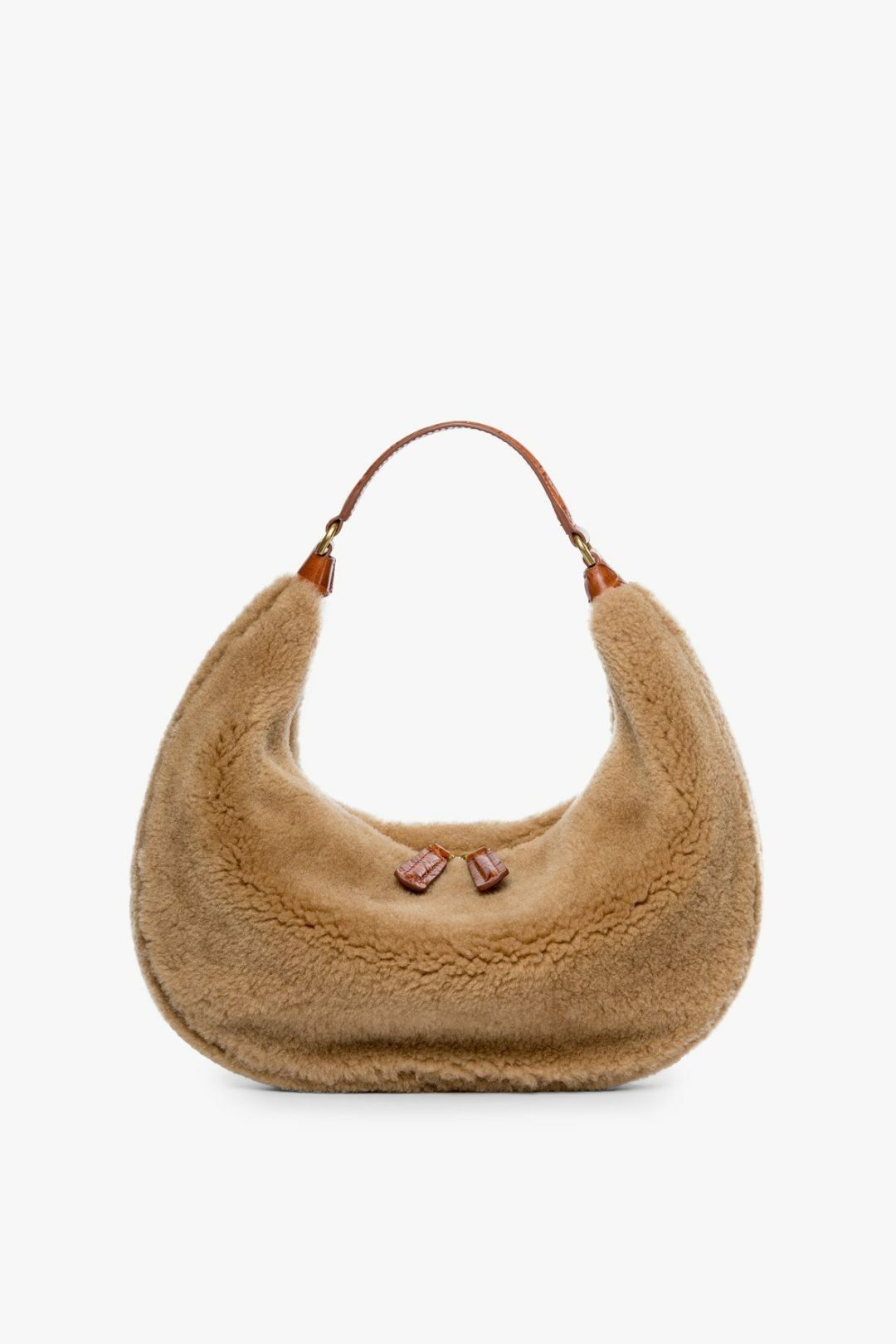 STAUD Sasha Small Suede Shoulder Bag in Brown