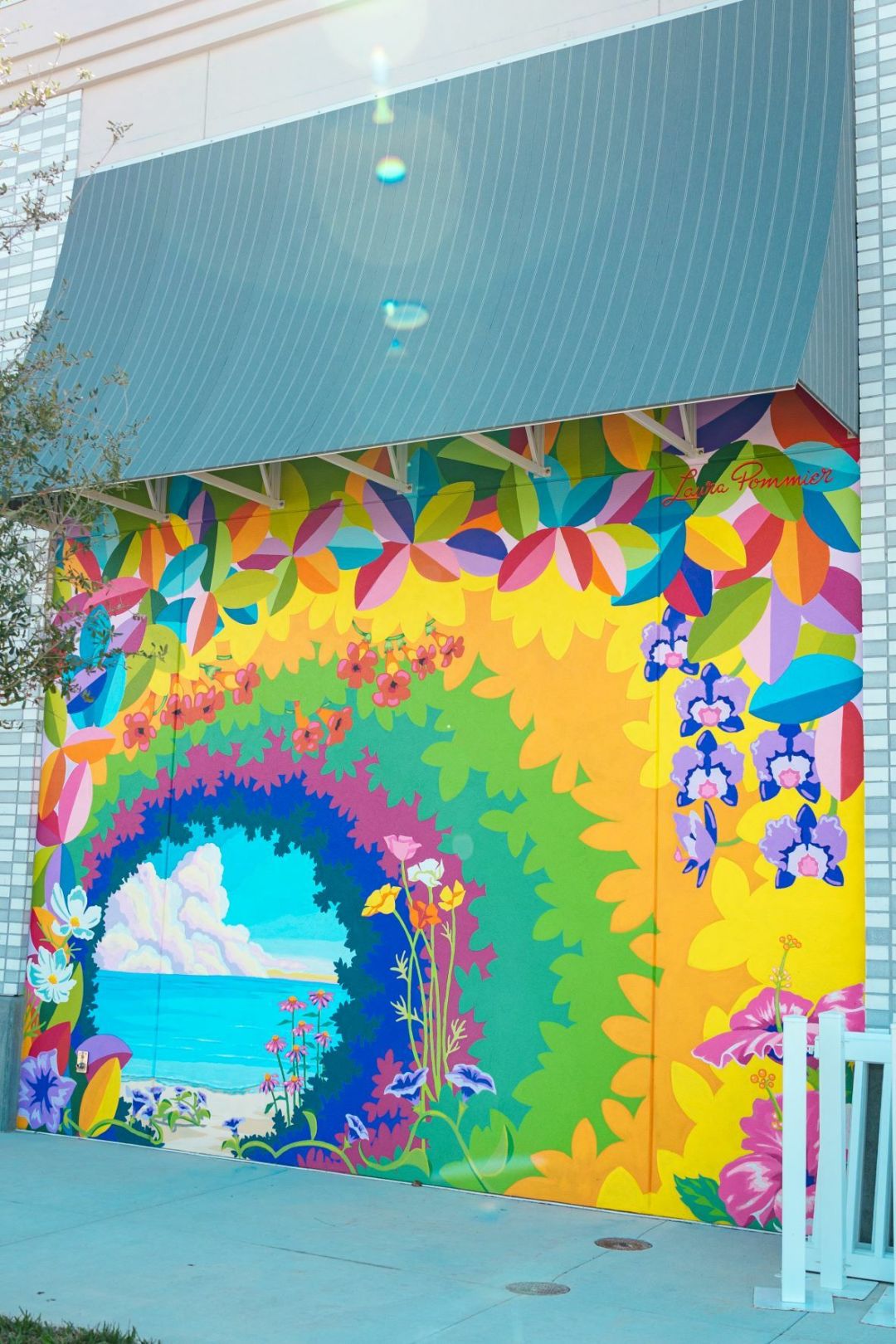 Mural by local artist Laura Pommier.