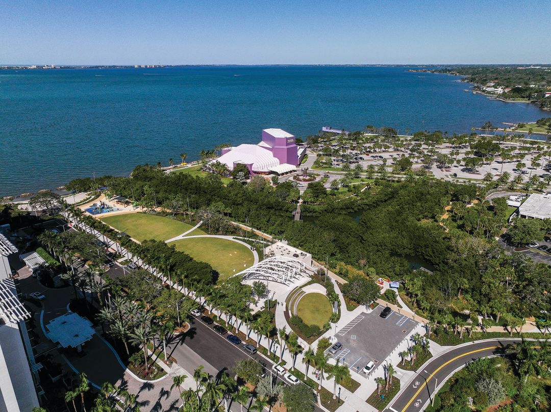 The Bay includes more than 14 acres of green space, a playground, a mangrove bayou walkway and a kayak launch, with more to come.