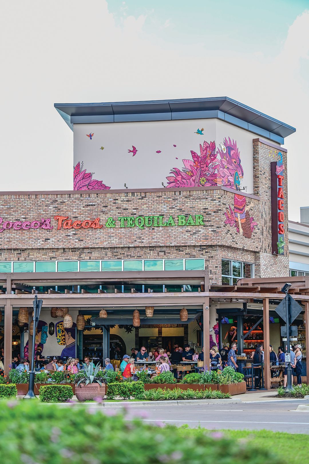 The colorful facade at Rocco’s invites passersby to pop in.