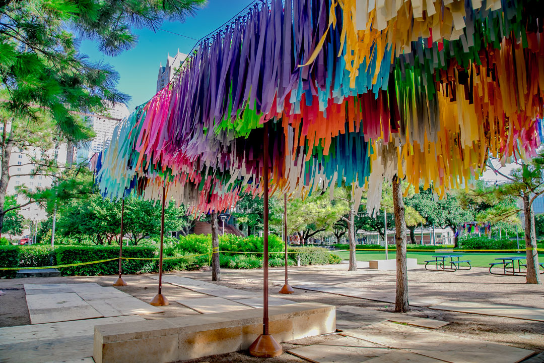 Those Aren't Party Streamers at Discovery Green