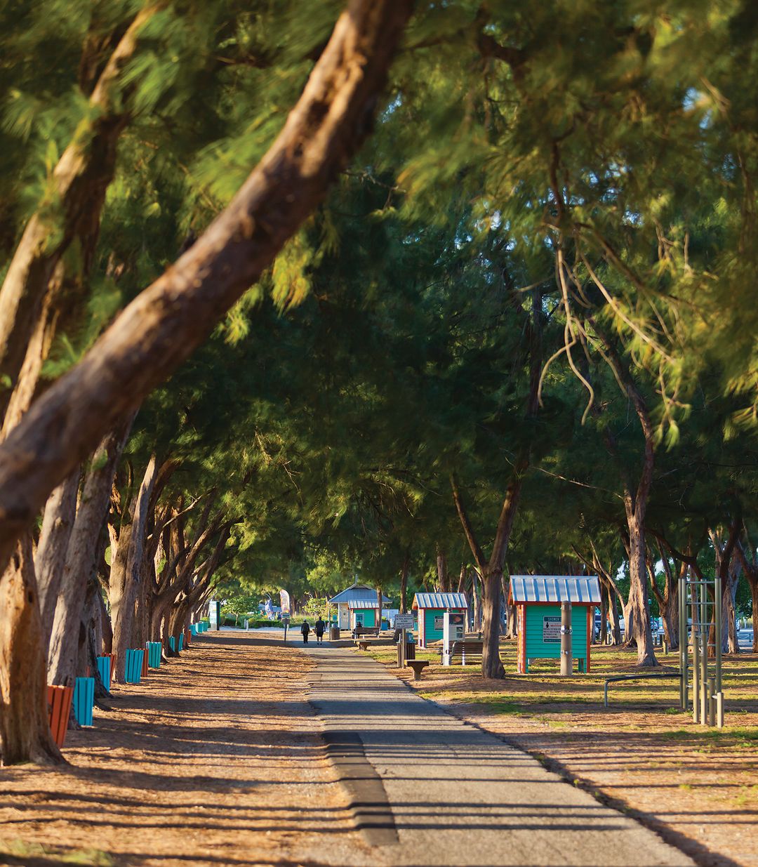 The Coquina Beach changing kiosks