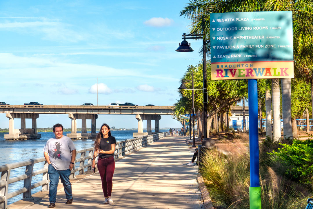 Pedestrians at the Bradenton Riverwalk