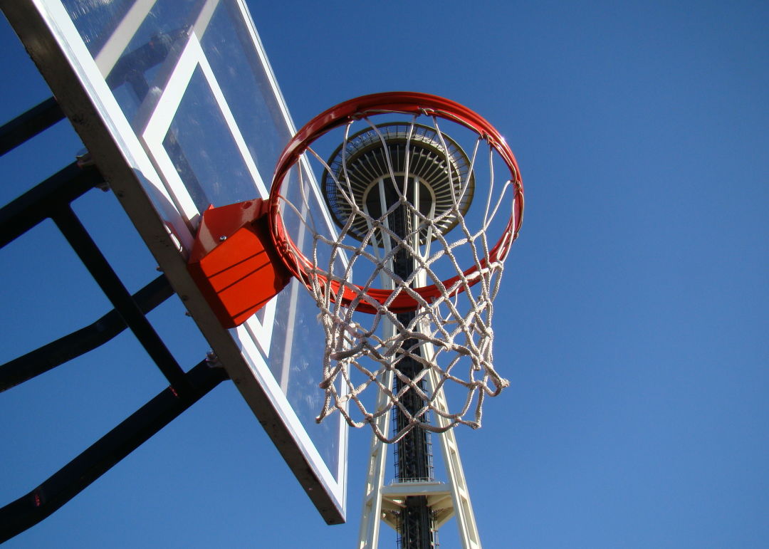 Space Needle and basketball hoop