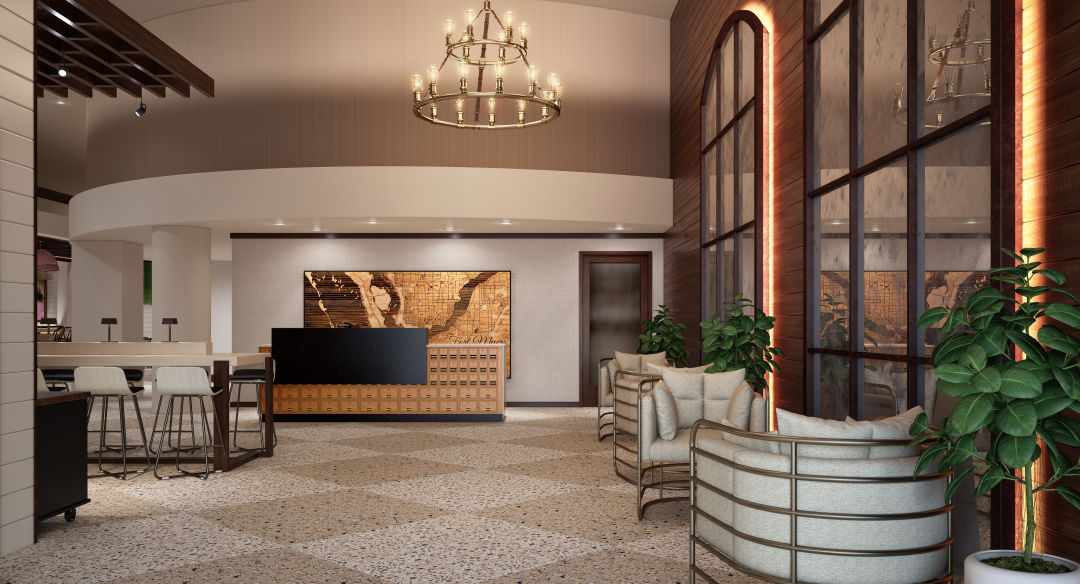 The lobby of the new Tapestry Collection hotel by Hilton.