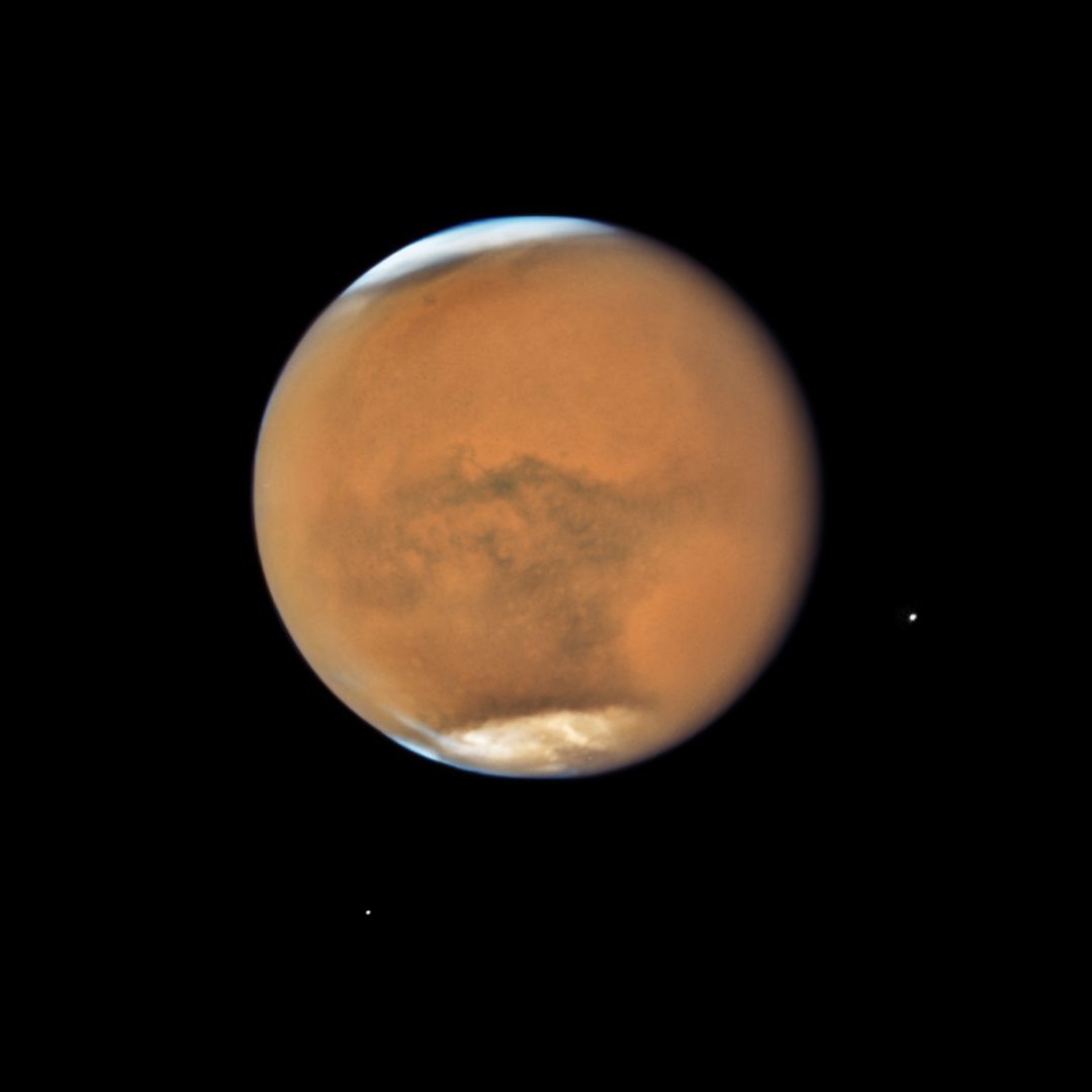 Mars, captured by the Hubble Space Telescope in 2018