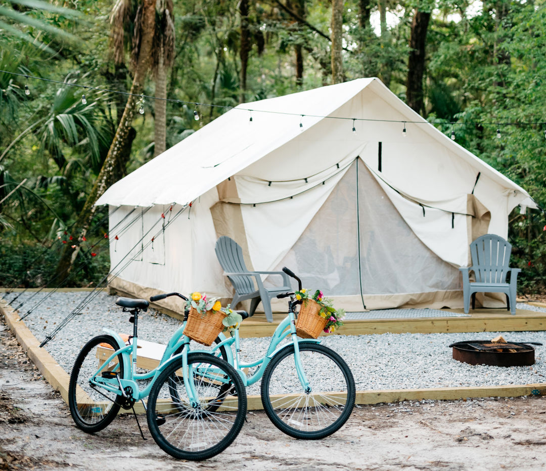 When you’re not at the glampsite, Oscar Scherer offers miles of walking trails through Florida scrub habitat, plus bicycle-accessible roads that connect to the Legacy Trail.